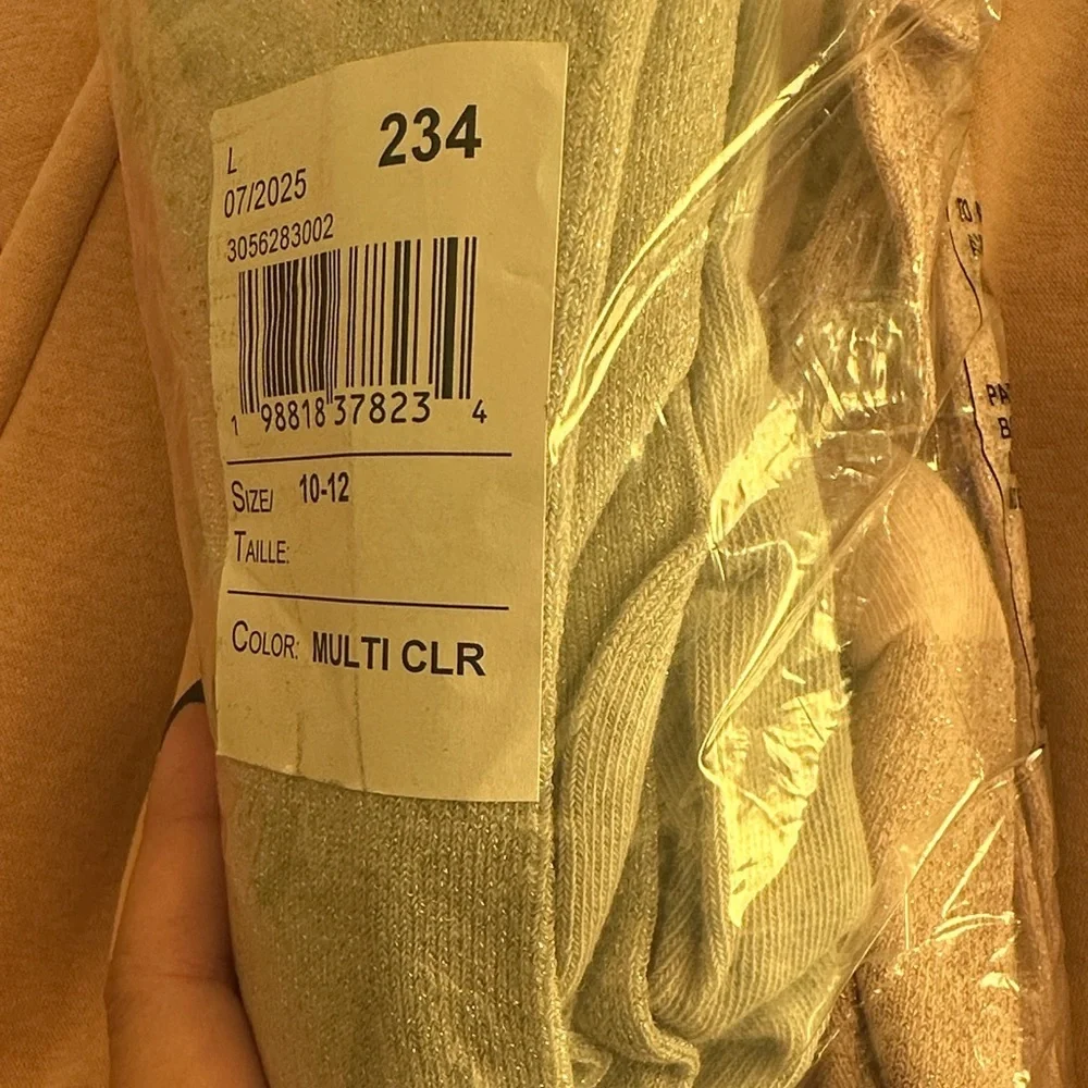 Kids Soft Pink and Gray Tights.  Sz 10-12. Nwt